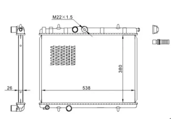 Kühler, Motorkühlung HART 605 786 Bild Kühler, Motorkühlung HART 605 786