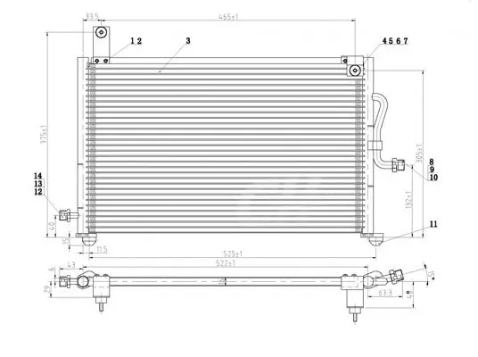 Kondensator, Klimaanlage HART 606 064 Bild Kondensator, Klimaanlage HART 606 064