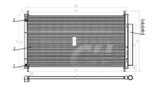 Kondensator, Klimaanlage HART 621 599 Bild Kondensator, Klimaanlage HART 621 599