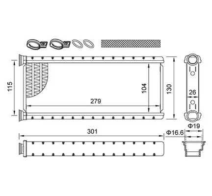 Wärmetauscher, Innenraumheizung HART 645 455 Bild Wärmetauscher, Innenraumheizung HART 645 455