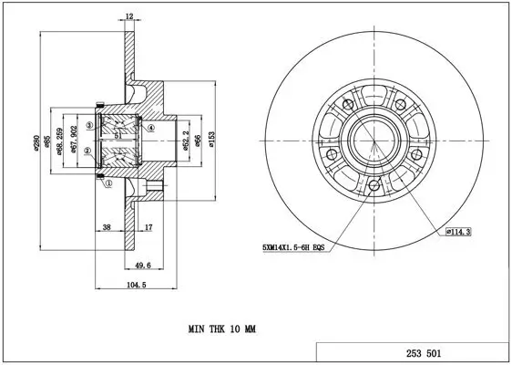 Bremsscheibe Hinterachse HART 253 501