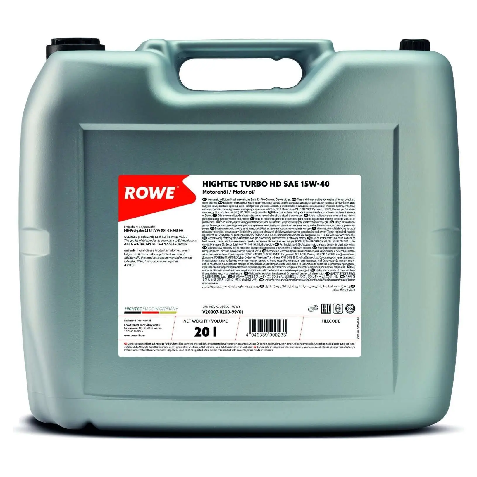 Motoröl 15W-40 20L ROWE 20007-0200-99