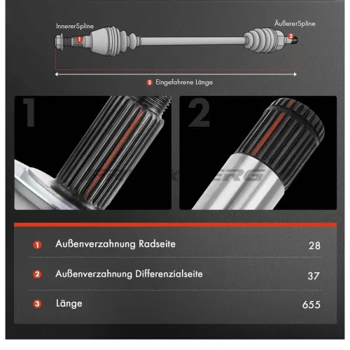 Antriebswelle Vorderachse links Frankberg 5481FB0009645 Bild Antriebswelle Vorderachse links Frankberg 5481FB0009645