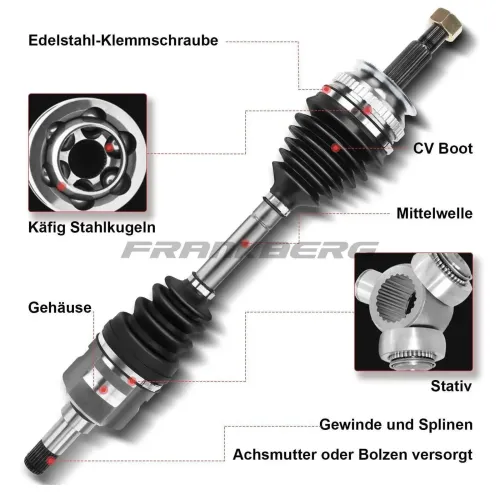 Antriebswelle Vorderachse rechts Frankberg 5481FB0009703 Bild Antriebswelle Vorderachse rechts Frankberg 5481FB0009703