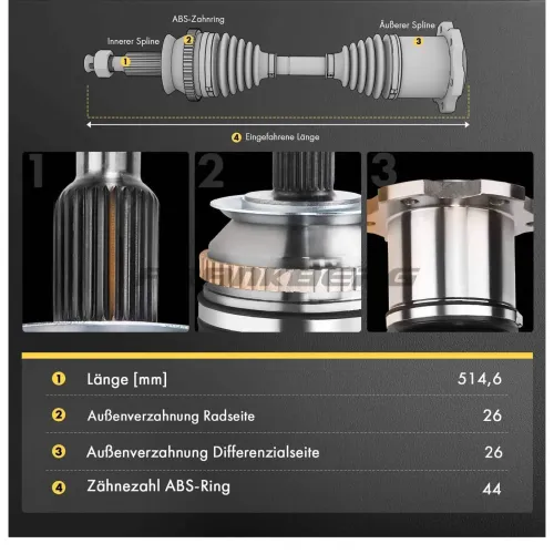 Antriebswelle vorne links Frankberg 5481FB0009705 Bild Antriebswelle vorne links Frankberg 5481FB0009705