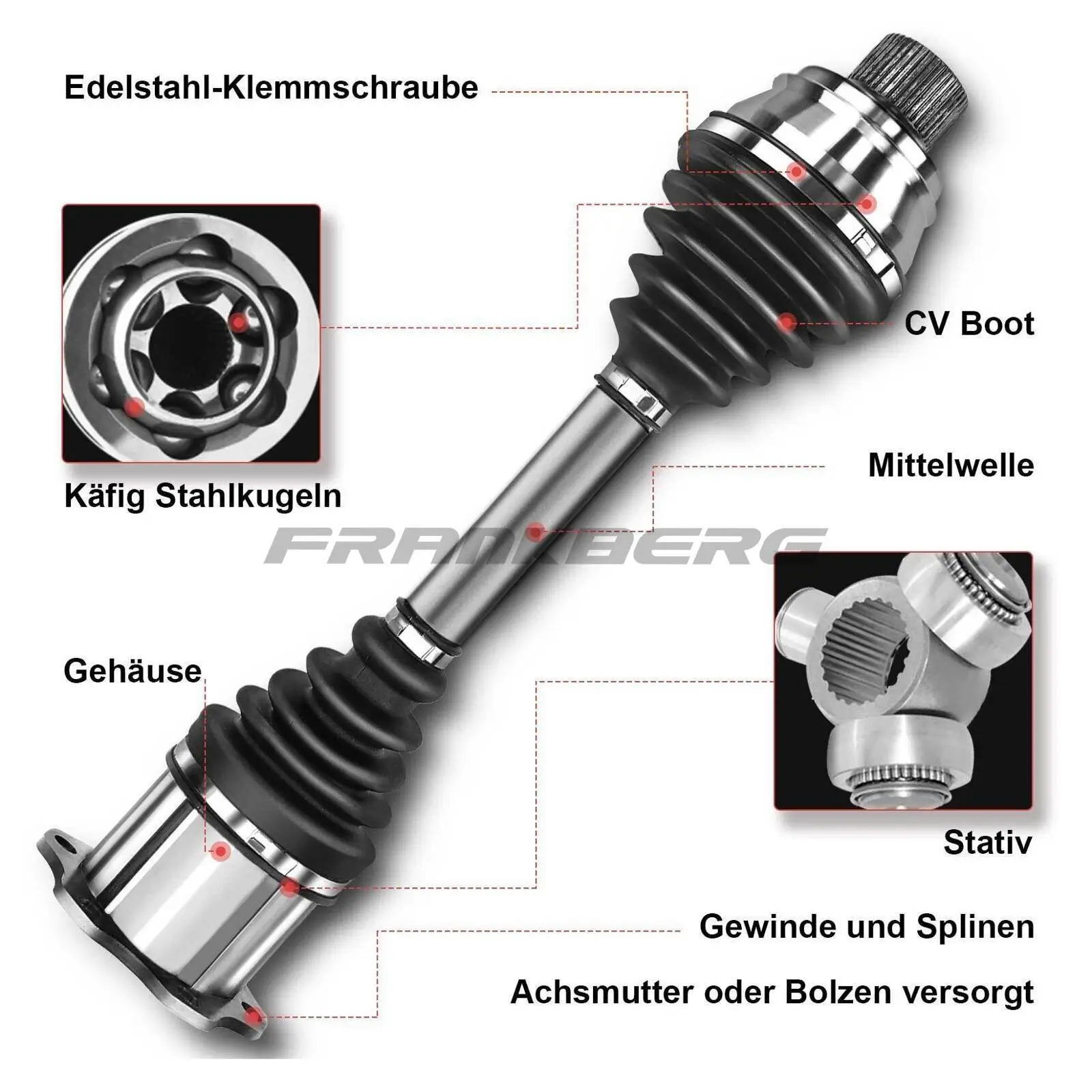 Antriebswelle Vorderachse rechts Frankberg 5481FB0009797