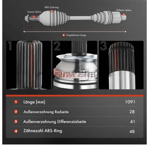 Antriebswelle vorne rechts Frankberg 5481FB0009814 Bild Antriebswelle vorne rechts Frankberg 5481FB0009814