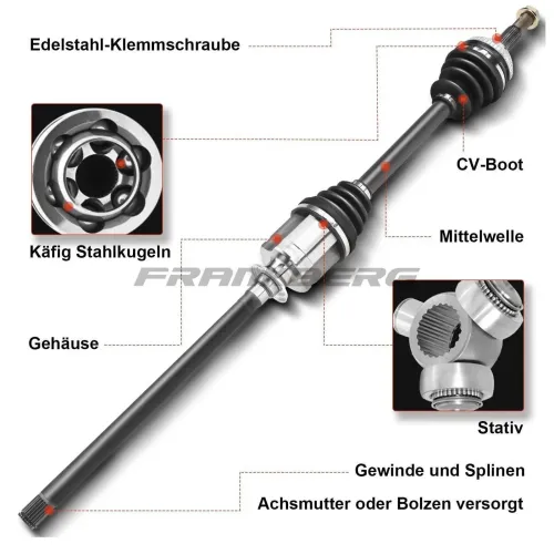 Antriebswelle Vorderachse rechts Frankberg 5481FB0009817 Bild Antriebswelle Vorderachse rechts Frankberg 5481FB0009817
