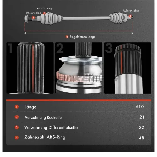 Antriebswelle Vorderachse links Frankberg 5481FB0009879 Bild Antriebswelle Vorderachse links Frankberg 5481FB0009879