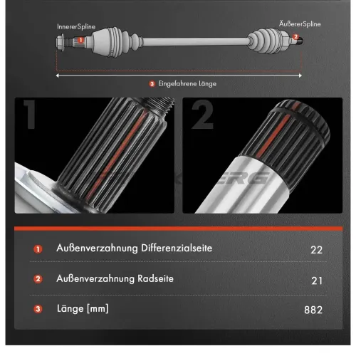 Antriebswelle Vorderachse rechts Frankberg 5481FB0009894 Bild Antriebswelle Vorderachse rechts Frankberg 5481FB0009894