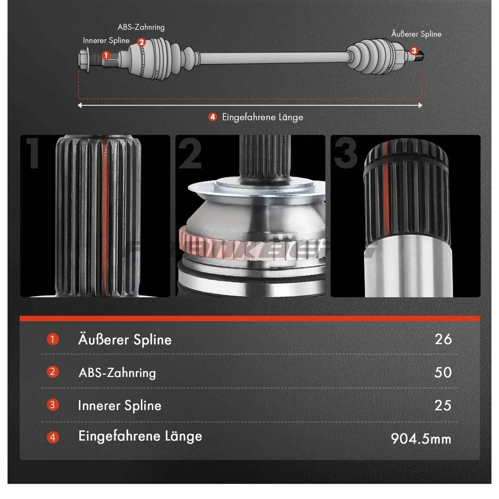 Antriebswelle Vorderachse links Frankberg 5481FB0009914
