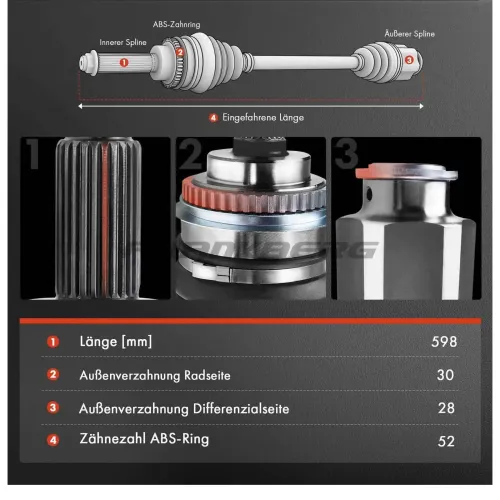 Antriebswelle vorne rechts Frankberg 5481FB0009924 Bild Antriebswelle vorne rechts Frankberg 5481FB0009924