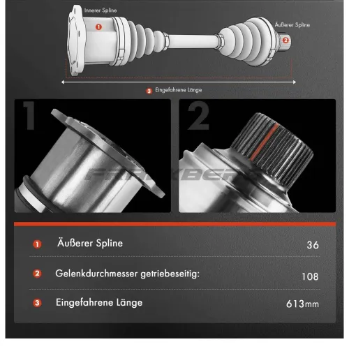 Antriebswelle vorne rechts Frankberg 5481FB0010037 Bild Antriebswelle vorne rechts Frankberg 5481FB0010037