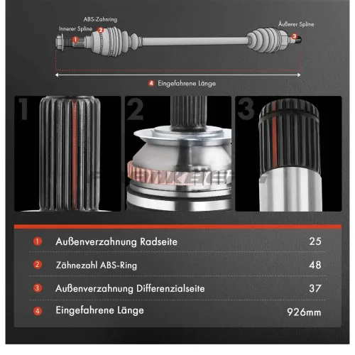 Antriebswelle vorne rechts Frankberg 5481FB0010045 Bild Antriebswelle vorne rechts Frankberg 5481FB0010045