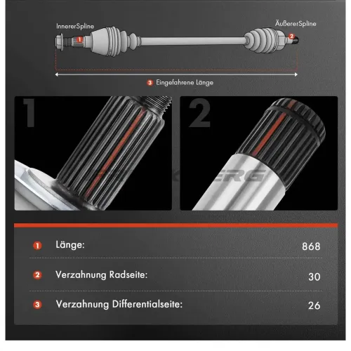 Antriebswelle Vorderachse rechts Frankberg 5481FB0010101 Bild Antriebswelle Vorderachse rechts Frankberg 5481FB0010101