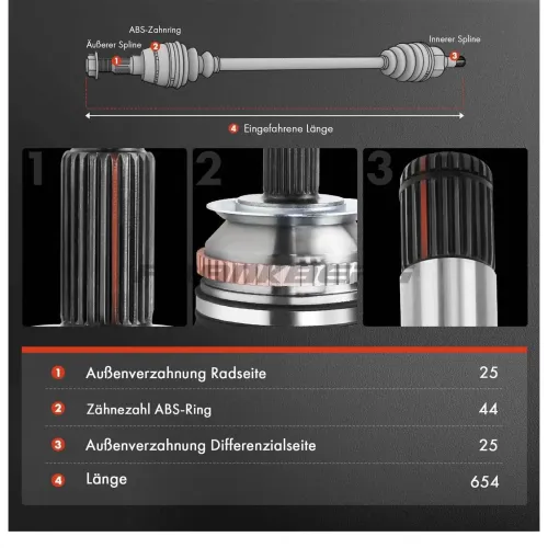 Antriebswelle Vorderachse links Frankberg 5481FB0010135 Bild Antriebswelle Vorderachse links Frankberg 5481FB0010135