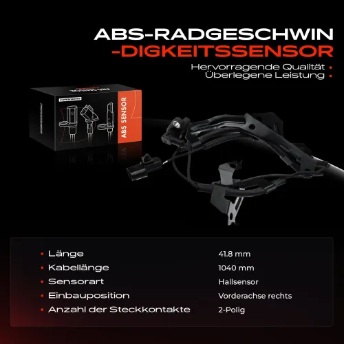 Sensor, Raddrehzahl Vorderachse rechts Frankberg 5481FB0000019 Bild Sensor, Raddrehzahl Vorderachse rechts Frankberg 5481FB0000019