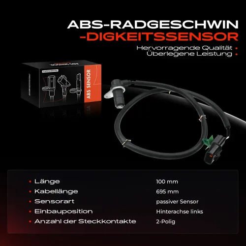 Sensor, Raddrehzahl Hinterachse links Frankberg 5481FB0000036 Bild Sensor, Raddrehzahl Hinterachse links Frankberg 5481FB0000036