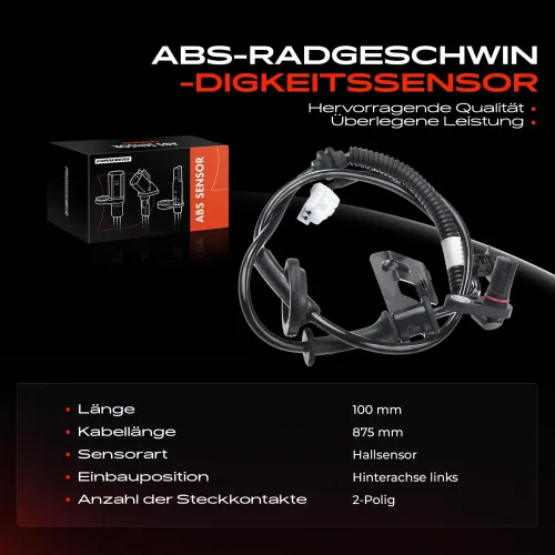 Sensor, Raddrehzahl Hinterachse links Frankberg 5481FB0000135 Bild Sensor, Raddrehzahl Hinterachse links Frankberg 5481FB0000135