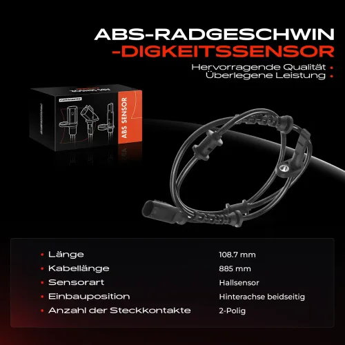 Sensor, Raddrehzahl Hinterachse beidseitig Frankberg 5481FB0000146 Bild Sensor, Raddrehzahl Hinterachse beidseitig Frankberg 5481FB0000146