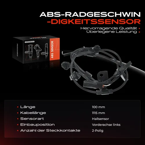 Sensor, Raddrehzahl Vorderachse links Frankberg 5481FB0000159 Bild Sensor, Raddrehzahl Vorderachse links Frankberg 5481FB0000159