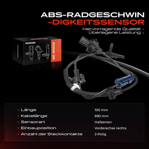 Sensor, Raddrehzahl Vorderachse rechts Frankberg 5481FB0000177 Bild Sensor, Raddrehzahl Vorderachse rechts Frankberg 5481FB0000177