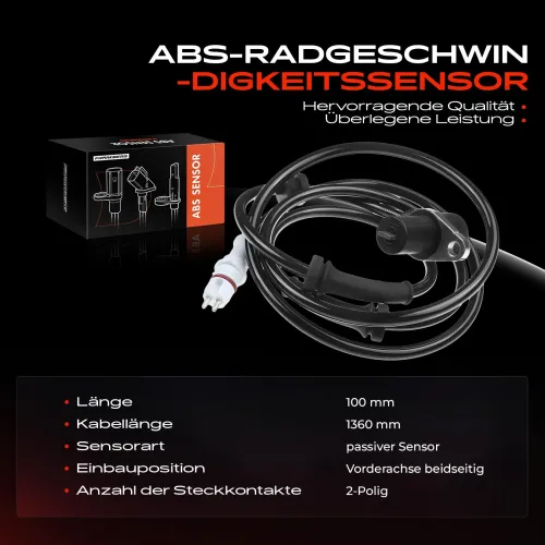 Sensor, Raddrehzahl Vorderachse beidseitig Frankberg 5481FB0000201 Bild Sensor, Raddrehzahl Vorderachse beidseitig Frankberg 5481FB0000201