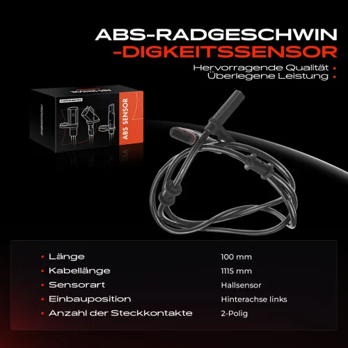 Sensor, Raddrehzahl Hinterachse links Frankberg 5481FB0000203 Bild Sensor, Raddrehzahl Hinterachse links Frankberg 5481FB0000203