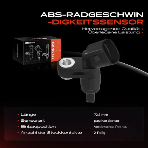 Sensor, Raddrehzahl Vorderachse rechts Frankberg 5481FB0000225 Bild Sensor, Raddrehzahl Vorderachse rechts Frankberg 5481FB0000225