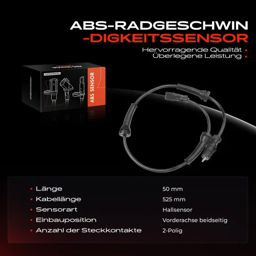 Sensor, Raddrehzahl Vorderachse beidseitig Frankberg 5481FB0000230 Bild Sensor, Raddrehzahl Vorderachse beidseitig Frankberg 5481FB0000230