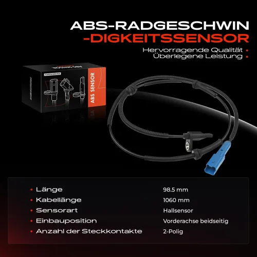 Sensor, Raddrehzahl Vorderachse beidseitig Frankberg 5481FB0000251 Bild Sensor, Raddrehzahl Vorderachse beidseitig Frankberg 5481FB0000251