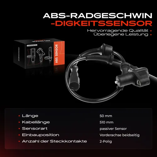 Sensor, Raddrehzahl Vorderachse beidseitig Frankberg 5481FB0000298 Bild Sensor, Raddrehzahl Vorderachse beidseitig Frankberg 5481FB0000298