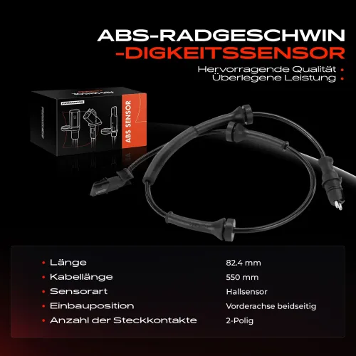 Sensor, Raddrehzahl Vorderachse beidseitig Frankberg 5481FB0000319 Bild Sensor, Raddrehzahl Vorderachse beidseitig Frankberg 5481FB0000319