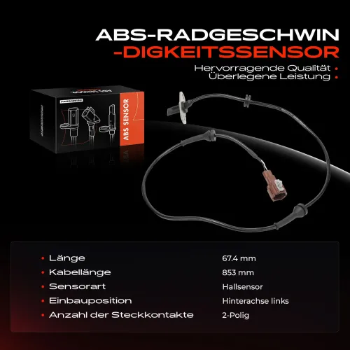 Sensor, Raddrehzahl Hinterachse links Frankberg 5481FB0000326 Bild Sensor, Raddrehzahl Hinterachse links Frankberg 5481FB0000326