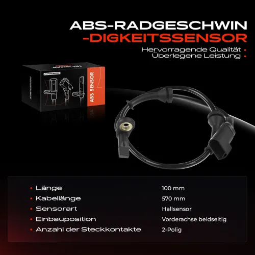 Sensor, Raddrehzahl Vorderachse beidseitig Frankberg 5481FB0000341 Bild Sensor, Raddrehzahl Vorderachse beidseitig Frankberg 5481FB0000341