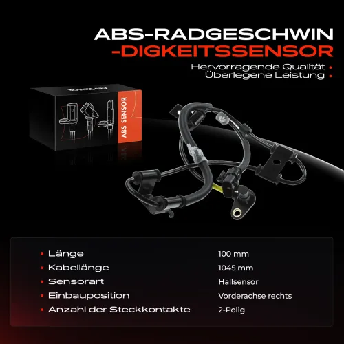 Sensor, Raddrehzahl Vorderachse rechts Frankberg 5481FB0000381 Bild Sensor, Raddrehzahl Vorderachse rechts Frankberg 5481FB0000381