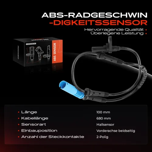 Sensor, Raddrehzahl Vorderachse beidseitig Frankberg 5481FB0000384 Bild Sensor, Raddrehzahl Vorderachse beidseitig Frankberg 5481FB0000384