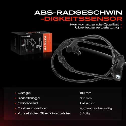 Sensor, Raddrehzahl Vorderachse beidseitig Frankberg 5481FB0000393 Bild Sensor, Raddrehzahl Vorderachse beidseitig Frankberg 5481FB0000393