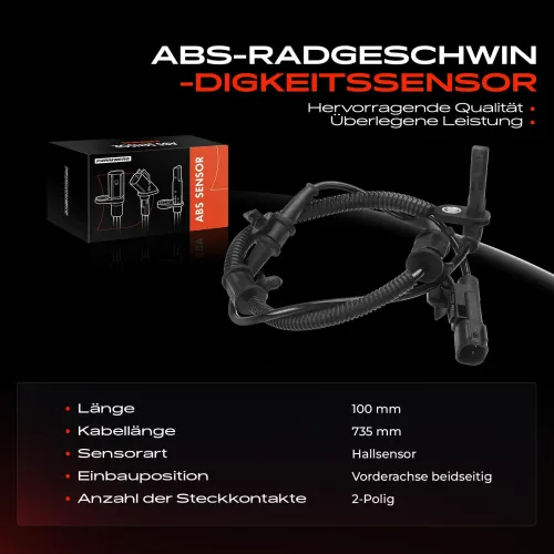 Sensor, Raddrehzahl Vorderachse beidseitig Frankberg 5481FB0000410 Bild Sensor, Raddrehzahl Vorderachse beidseitig Frankberg 5481FB0000410