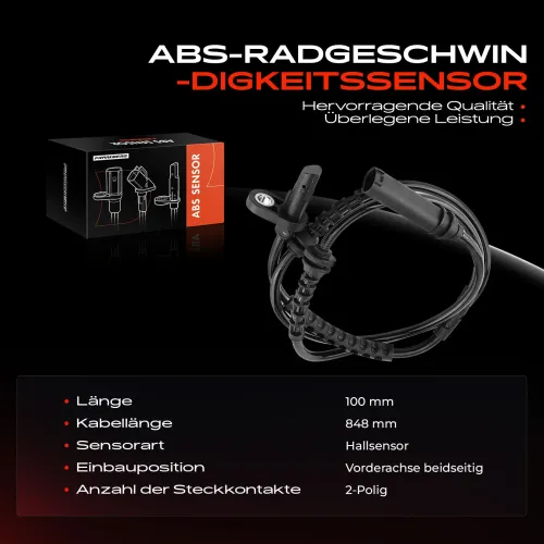 Sensor, Raddrehzahl Vorderachse beidseitig Frankberg 5481FB0000412 Bild Sensor, Raddrehzahl Vorderachse beidseitig Frankberg 5481FB0000412