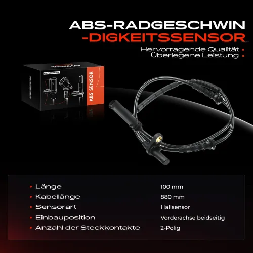 Sensor, Raddrehzahl Vorderachse beidseitig Frankberg 5481FB0000413 Bild Sensor, Raddrehzahl Vorderachse beidseitig Frankberg 5481FB0000413