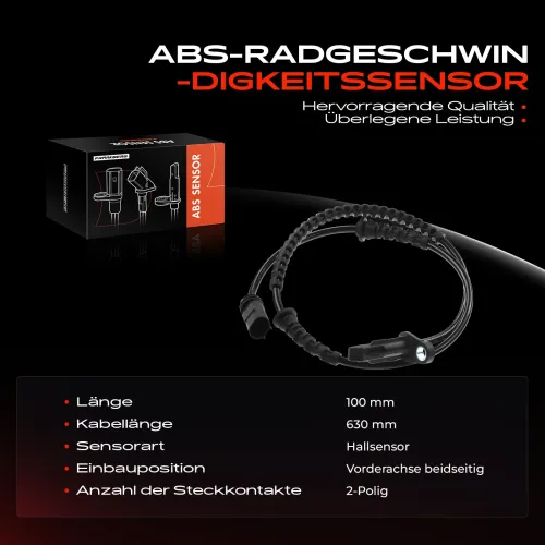 Sensor, Raddrehzahl Vorderachse beidseitig Frankberg 5481FB0000419 Bild Sensor, Raddrehzahl Vorderachse beidseitig Frankberg 5481FB0000419