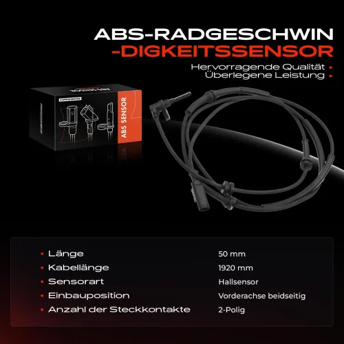 Sensor, Raddrehzahl Vorderachse beidseitig Frankberg 5481FB0000476 Bild Sensor, Raddrehzahl Vorderachse beidseitig Frankberg 5481FB0000476
