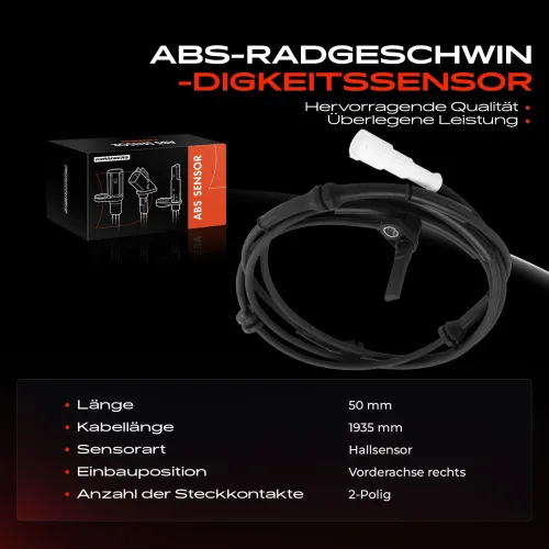 Sensor, Raddrehzahl Vorderachse rechts Frankberg 5481FB0000481 Bild Sensor, Raddrehzahl Vorderachse rechts Frankberg 5481FB0000481