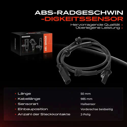 Sensor, Raddrehzahl Vorderachse beidseitig Frankberg 5481FB0000484 Bild Sensor, Raddrehzahl Vorderachse beidseitig Frankberg 5481FB0000484