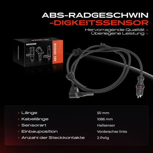 Sensor, Raddrehzahl Vorderachse links Frankberg 5481FB0000490 Bild Sensor, Raddrehzahl Vorderachse links Frankberg 5481FB0000490