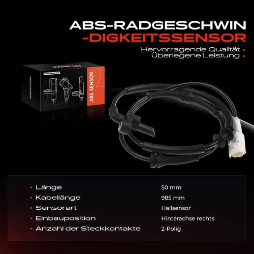 Sensor, Raddrehzahl Hinterachse rechts Frankberg 5481FB0000529 Bild Sensor, Raddrehzahl Hinterachse rechts Frankberg 5481FB0000529