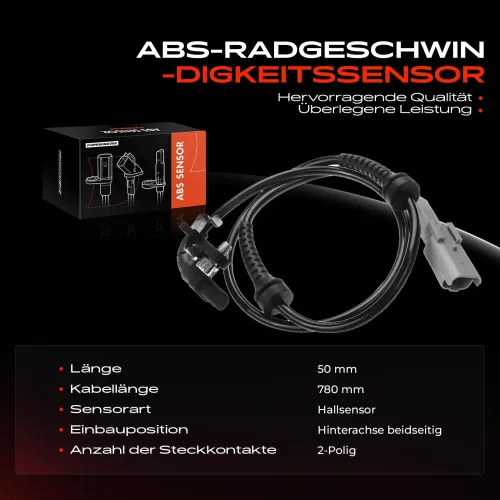 Sensor, Raddrehzahl Hinterachse beidseitig Frankberg 5481FB0000535 Bild Sensor, Raddrehzahl Hinterachse beidseitig Frankberg 5481FB0000535