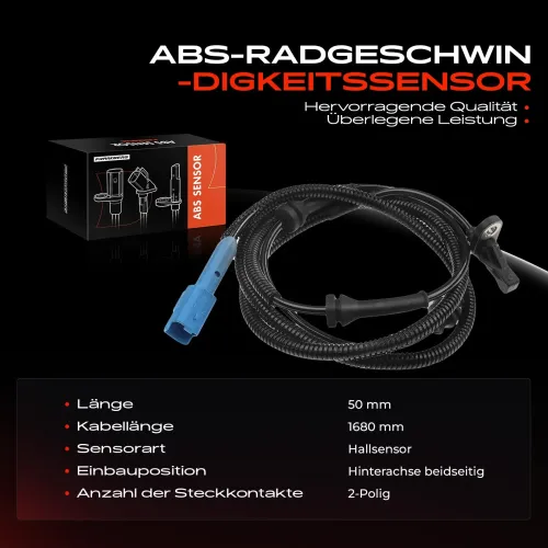 Sensor, Raddrehzahl Hinterachse beidseitig Frankberg 5481FB0000537 Bild Sensor, Raddrehzahl Hinterachse beidseitig Frankberg 5481FB0000537