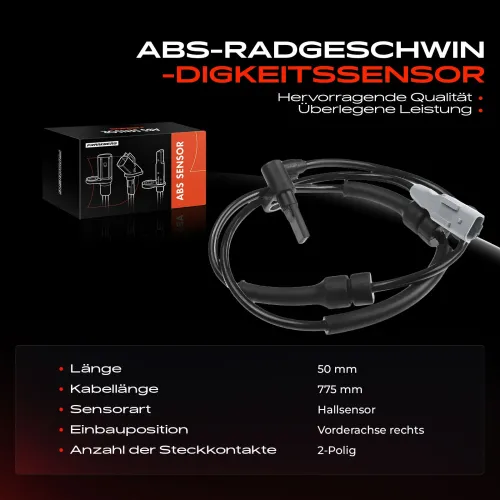 Sensor, Raddrehzahl vorne rechts Vorderachse rechts Frankberg 5481FB0000541 Bild Sensor, Raddrehzahl vorne rechts Vorderachse rechts Frankberg 5481FB0000541